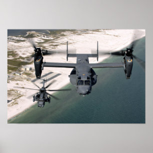 Poster Un CV-22 Osprey et un MH-53 Pave Low