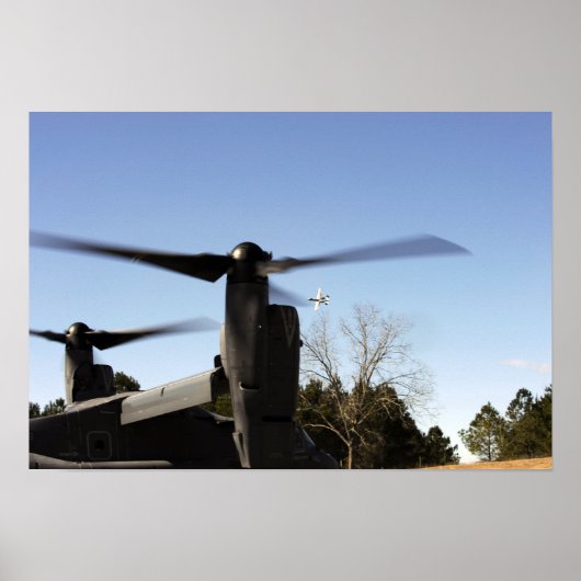 Poster Un CV-22 Osprey se prépare à décoller (Devant)