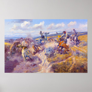 Poster Un Dally serré et un Latigo perdu par C. M. Russel