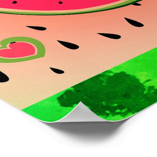 Poster Un Dans Un Melon Watermelon Graines Pastel Green P (Coin)