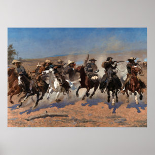Poster Un Dash pour le Bois par Frederic Remington