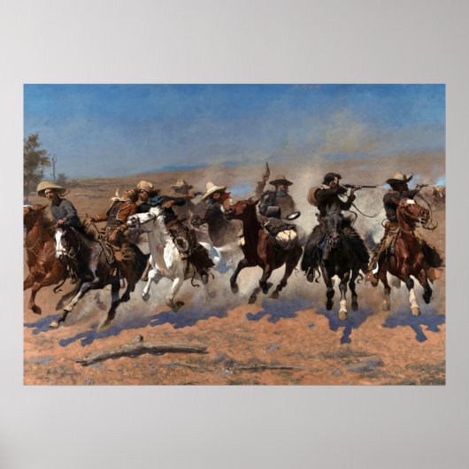 Poster Un Dash pour le Bois par Frederic Remington (Devant)