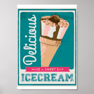 Poster Un délicieux cône de glace