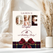 Poster Un Derful 1st BIrthday Preppy Plaid Welcome