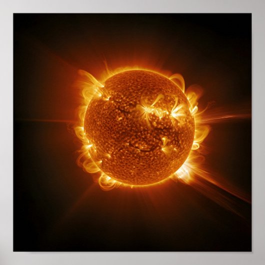 Poster Un design avec vue sur le Soleil depuis l'espace (Devant)