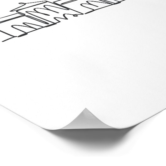 Poster Un Dessin De Ligne Continue De Raleigh Skyline (Coin)