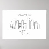 Poster Un Dessin En Ligne Continu De Tampa Skyline (Devant)