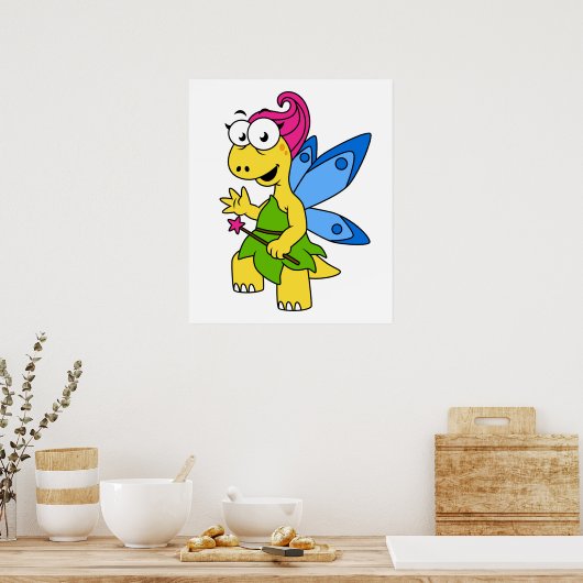 Poster Un Dessin Fairysaur Dinosaur. (Cuisine)
