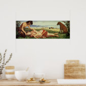 Poster Un deuil Satyr sur une nymphe, c.1495 (Cuisine)