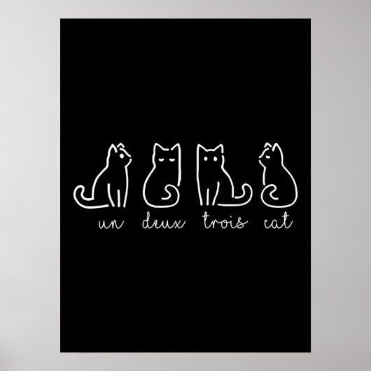 Poster Un Deux Trois Cat Abstrait Français Kitty (Devant)