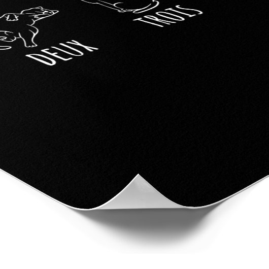 Poster Un Deux Trois Cat Abstrait Français Kitty (Coin)