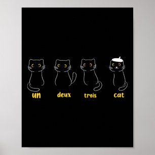 Poster Un Deux Trois Cat Drôle Amoureux de les chats