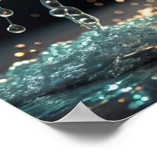 Poster Un déversement lumineux : verre liquide et lumière (Coin)