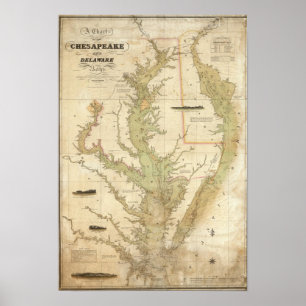 Poster Un diagramme du chesapeake et des baies de