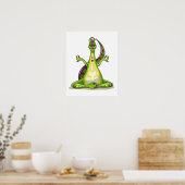 Poster Un Dinosaure Iguanodon Qui Fait Du Yoga. (Cuisine)