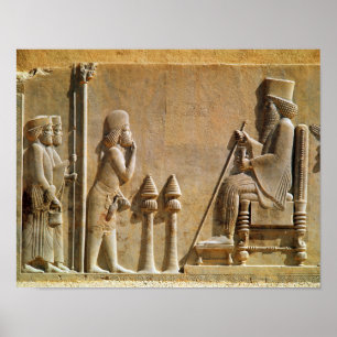 Poster Un dirigeant médian versant l'hommage sur le Roi