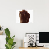 Poster Un dos nu de femme d'une main tendant (Bureau à domicile)