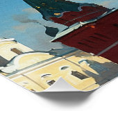 Poster Un dragon bleu et or visite Moscou (Coin)