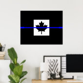 Poster Un drapeau canadien mince (Bureau à domicile)