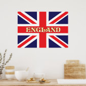 Poster Un drapeau d'Union Jack avec l'Angleterre en face (Cuisine)
