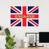 Poster Un drapeau d'Union Jack avec l'Angleterre en face (Bureau à domicile)