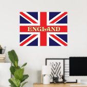 Poster Un drapeau Union Jack avec l'Angleterre écrit dess (Bureau à domicile)