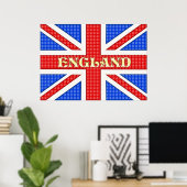 Poster Un drapeau Union Jack texturé avec l'Angleterre éc (Bureau à domicile)