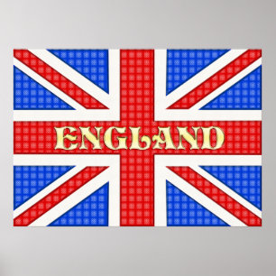 Poster Un drapeau Union Jack texturé avec l'Angleterre éc