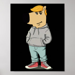 Poster Un drôle de mème de chien Trump Casquette fait sa 