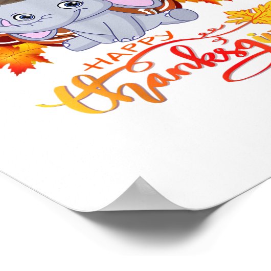 Poster Un drôle d'éléphant Bon thanksgiving turc (Coin)
