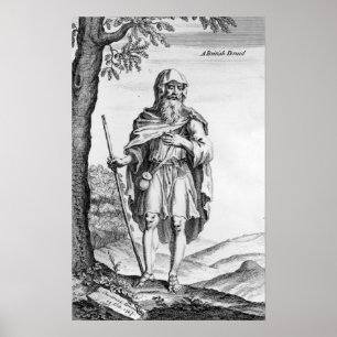Poster Un druide britannique, gravé en van der Gucht,