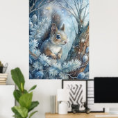 Poster Un écureuil en hiver (Bureau à domicile)