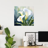 Poster Un élégant lys calla unique. (Bureau à domicile)