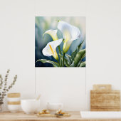Poster Un élégant lys calla unique. (Cuisine)