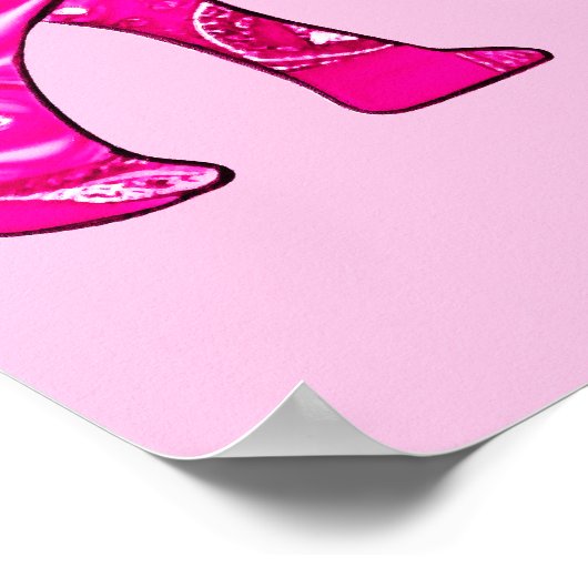 Poster Un éléphant indien dans un style arabesque rose Fu (Coin)