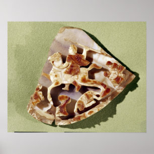 Poster Un empereur triomphant piétinant des barbares