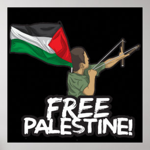 Poster Un enfant-drapeau du Résister Palestinien Liberté
