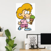 Poster Un Enfant Mange De La Crème De Glace (Bureau à domicile)
