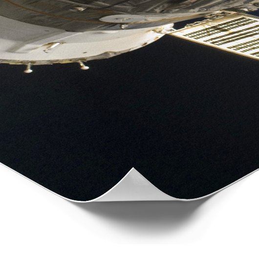 Poster Un engin spatial Soyouz rétroéclairé par la Terre (Coin)