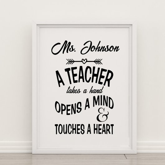 Poster Un enseignant prend un coup de main, ouvre un espr