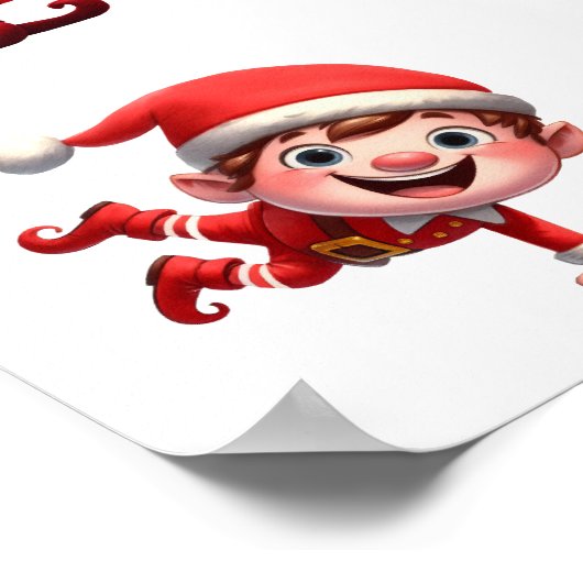 Poster Un ensemble d'elfes de Noël dans diverses poses (Coin)