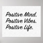 Poster Un esprit positif. Vibes Positives. Vie Positive. (Devant)