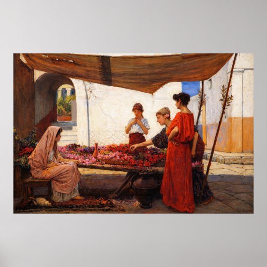 Poster Un étal de fleurs par John William Waterhouse (Devant)