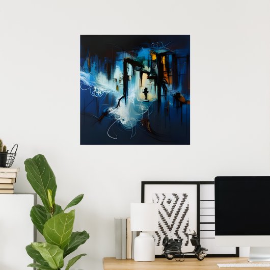 Poster Un Expressionnisme Abstrait éolien gelé (Bureau à domicile)