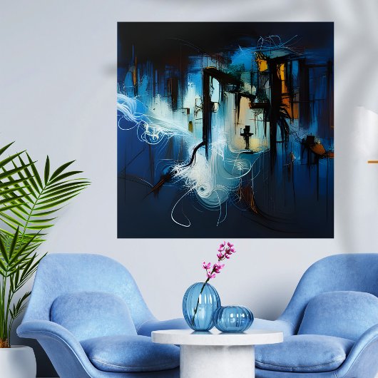 Poster Un Expressionnisme Abstrait éolien gelé