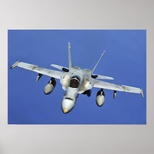 Poster Un F/A-18 Hornet participe à une mission (Devant)