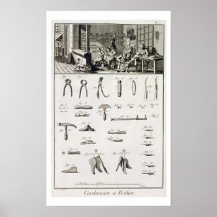 Poster Un fabricant de chaussures et de bottes et leurs o