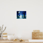 Poster Un fantôme d'Halloween dans un cimetière "Up after (Cuisine)