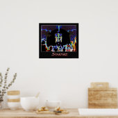 Poster Un feu de camp sur l'affiche du feu (Cuisine)