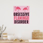 Poster Un Flamant rose Obsessionnel mignon (Cuisine)